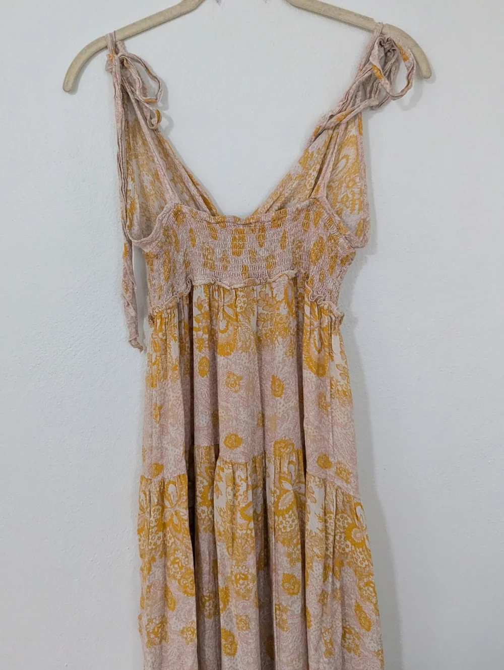 Free People Intimately Let's Smock About It Dress Floral Print Maxi Length Large - Picture 6 of 11